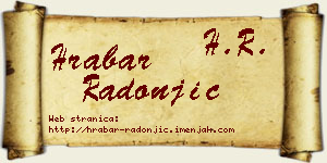 Hrabar Radonjić vizit kartica